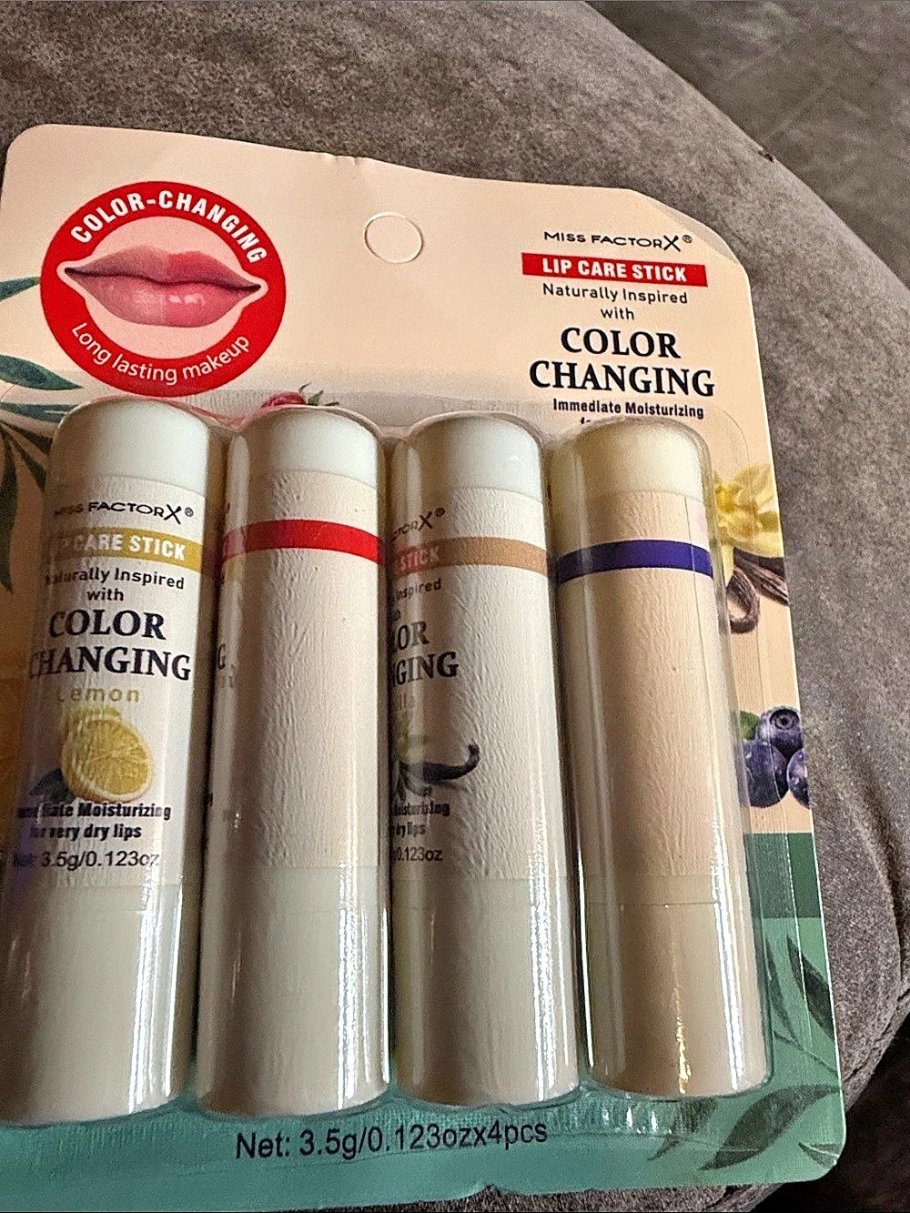 Miss Factory Color Changing Lip Care Stick 4-Piece Color Changing Lip Care